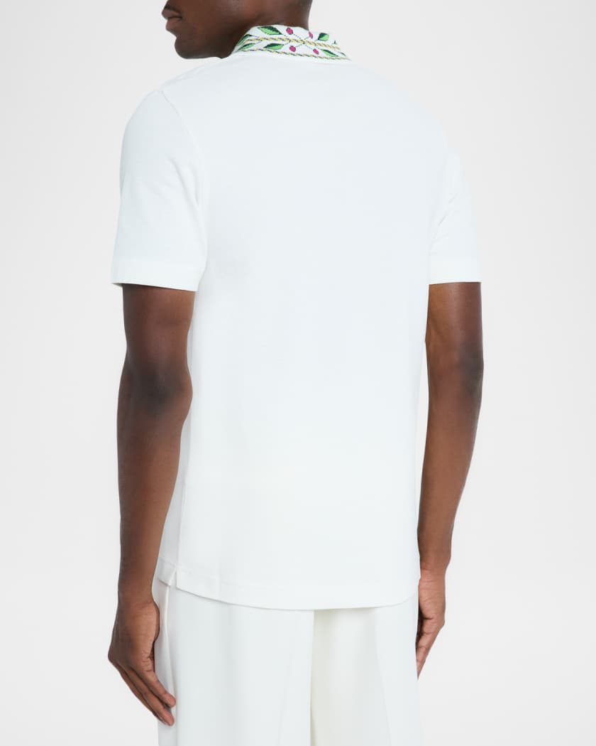 Men's Laurel-Collar Cotton Polo Shirt