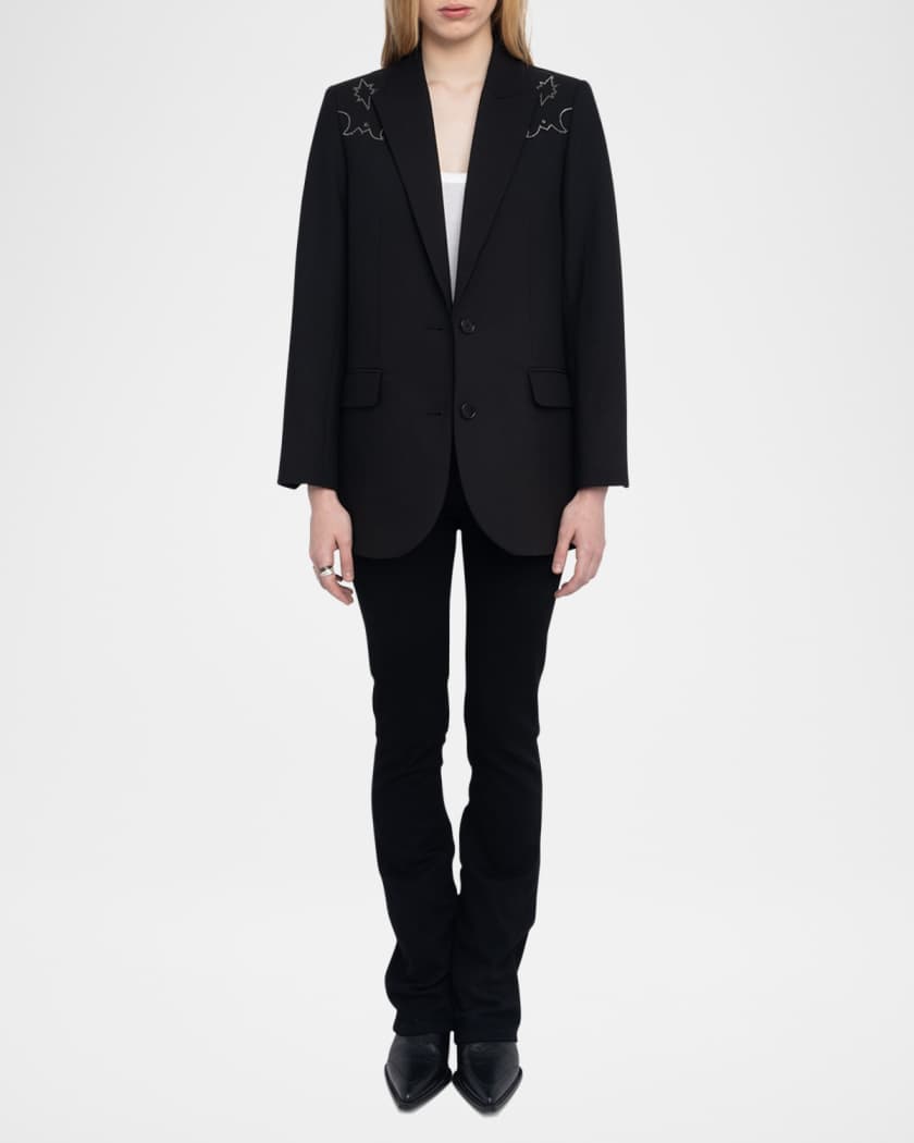 ジャケット ZADIG&VOLTAIRE VIVA STRASS WESTERN BLAZER Zadig & Voltaire Viva Strass Western Blazer | Neiman Marcus