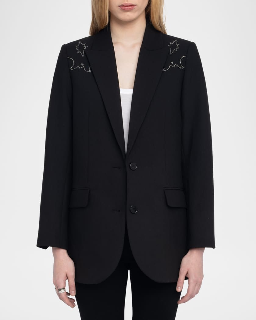 ジャケット ZADIG&VOLTAIRE VIVA STRASS WESTERN BLAZER Zadig & Voltaire Viva Strass Western Blazer | Neiman Marcus