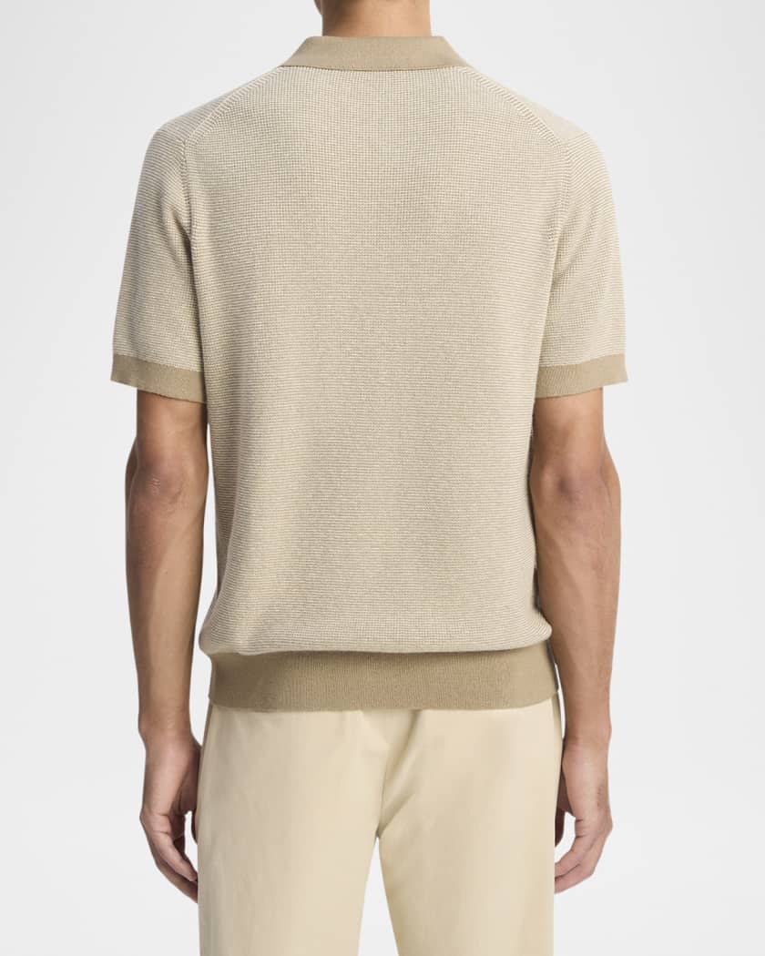 Men's Cotton and Cashmere Johnny Collar Polo Shirt