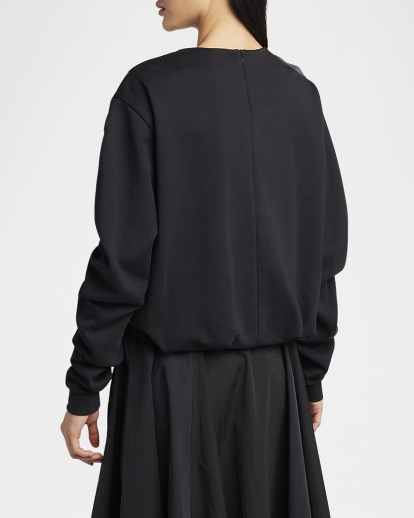 【関税&送料込】Moncler Black Cotton Sweatshirt Dress Cotton midi dress in black - Moncler | Mytheresa