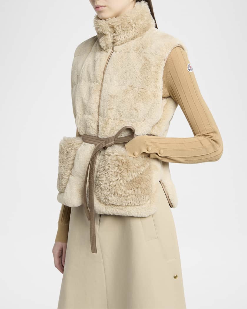 Joui Belted Faux Fur Vest