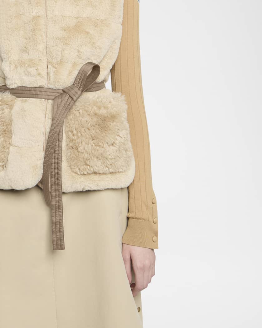 Joui Belted Faux Fur Vest