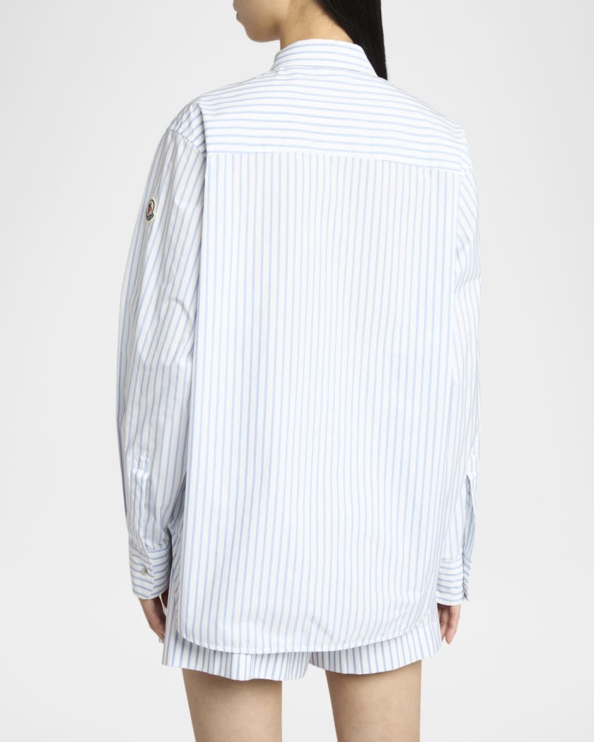 トップス moncler fragment NYLON STRIPES ZIP UP L Moncler Stripe Long-Sleeve Zip Shirt | Neiman Marcus