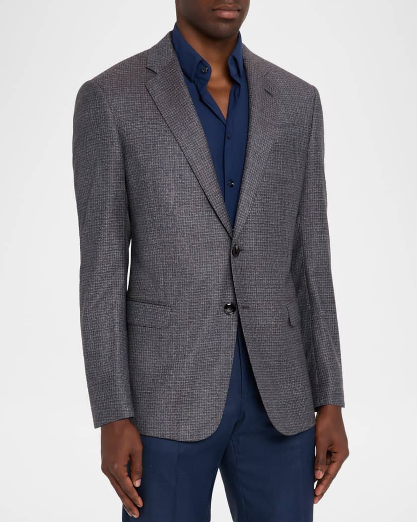 『3年保証』 Giorgio Coat Sport Line G Check-Textured Men's Armani スーツ