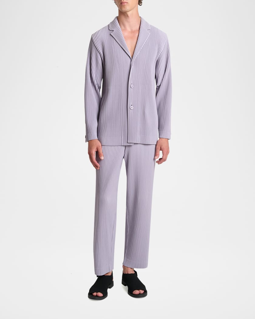 【2025年】エレガントファッションを上品に着 Miyake Issey Plisse Homme Men's Straight-Leg Pleats Tailored パンツ