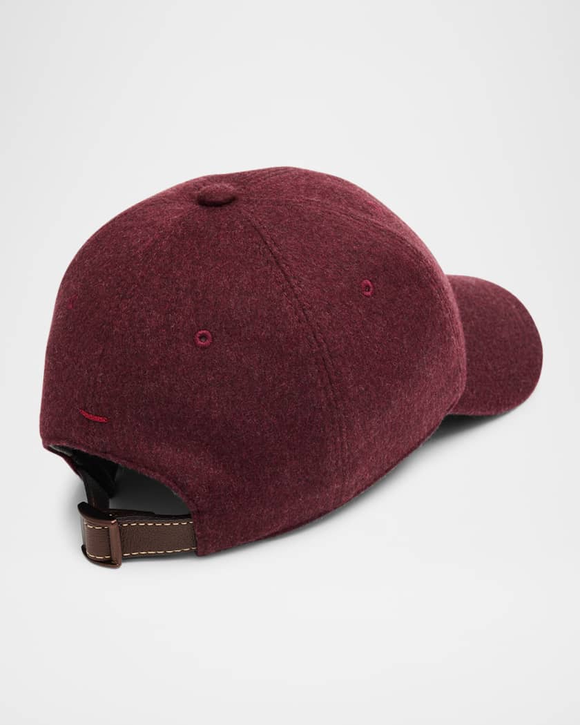 Brunello Cucinelli Men's Wool and Cashmere Logo Baseball Cap