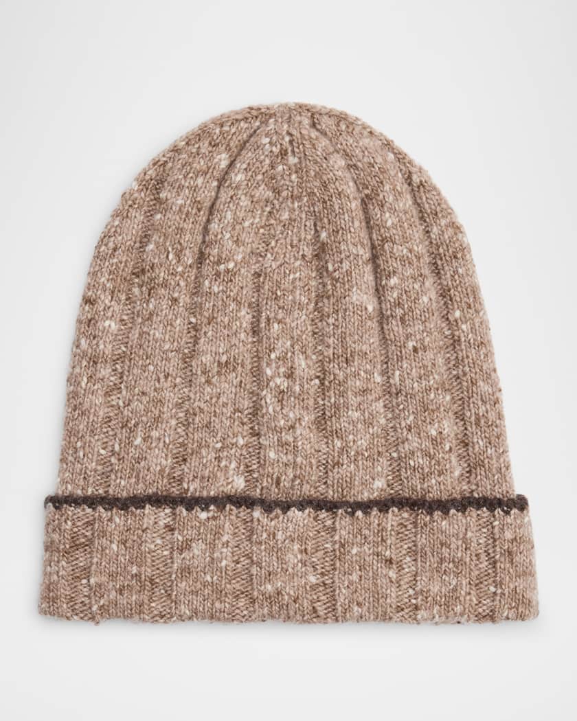 【関税&送料込】Brunello Cucinelli Cashmere Hat With Monili Brunello Cucinelli Men's Cashmere Donegal Rib-Knit Beanie