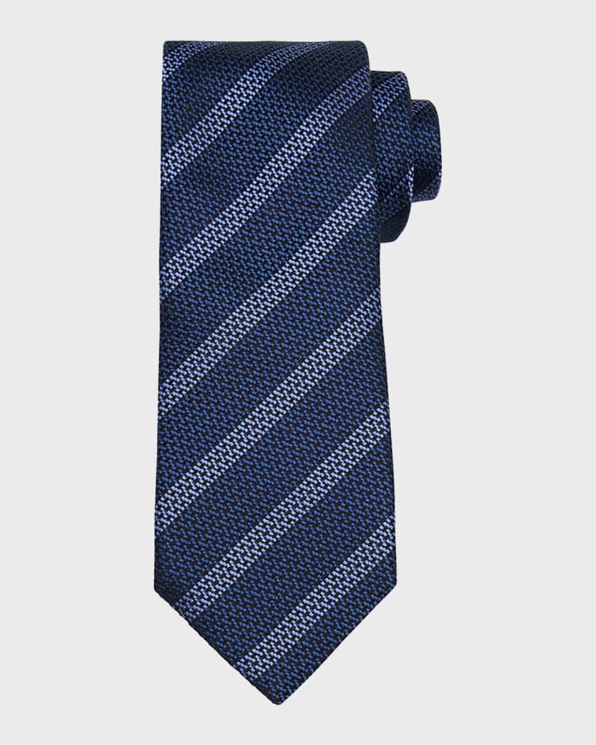 【関税＆送料込み】Brunello Cucinelli Ties Brunello Cucinelli Men's Cross Stitch Stripe Tie | Neiman Marcus