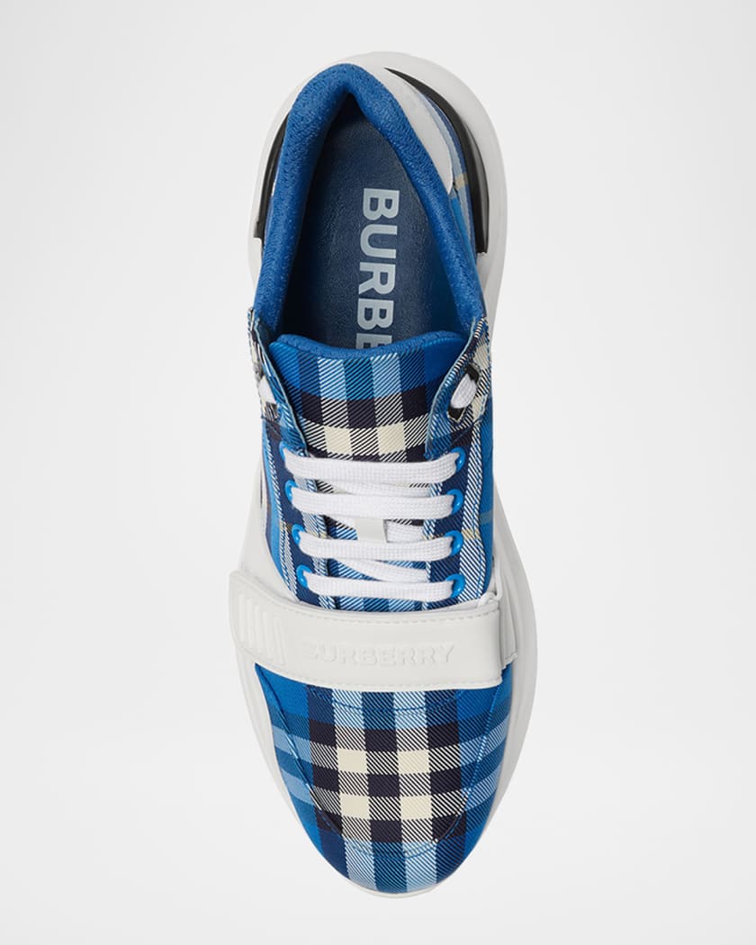 Men's Regis Grip-Strap Check Fashion Sneakers