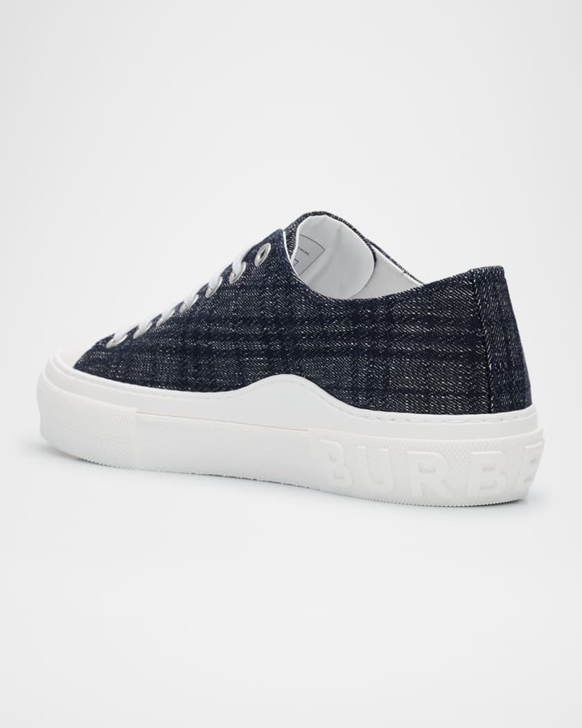 Men's Jack Tonal Check Denim Low-Top Sneakers