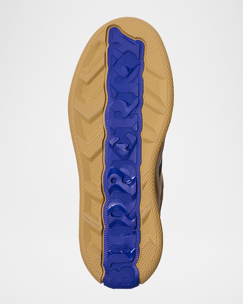 Men's Terrace Leather and Check Low-Top Sneakers