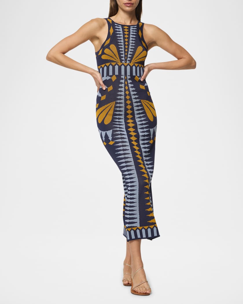 Emery Butterfly Jacquard Knit Midi Dress