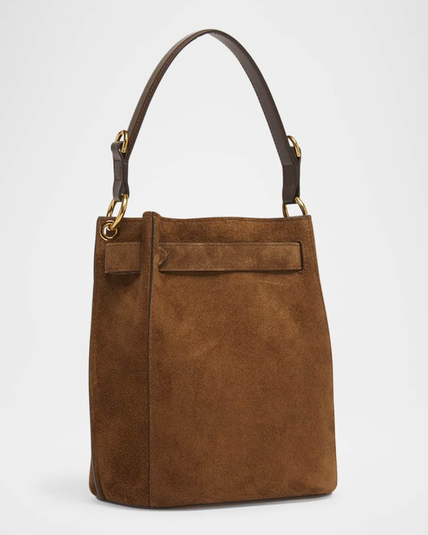 Audrey Mini Bucket Bag in Calfskin Suede