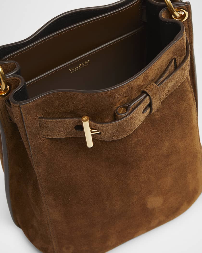 Audrey Mini Bucket Bag in Calfskin Suede