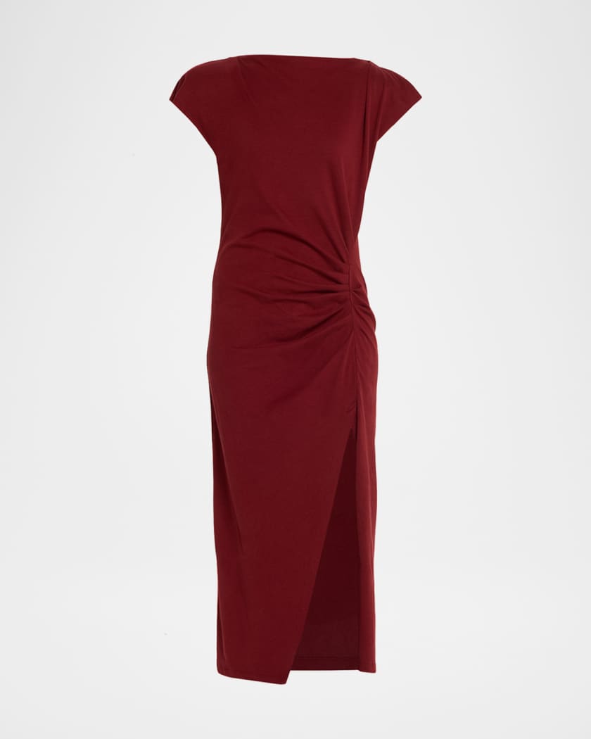 Isabel Marant Nadela Ruched Cotton Jersey Dress | Neiman Marcus