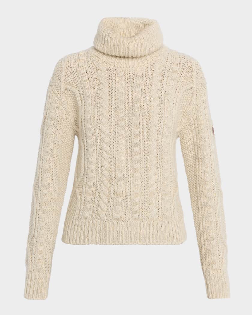MONCLER アイボリー サマーニット Moncler Grenoble Wool & Mohair Blend Turtleneck Sweater | Neiman