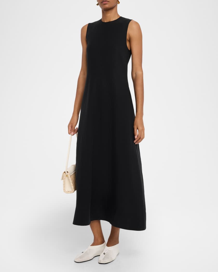 Fluid Cotton Sleeveless Midi Dress