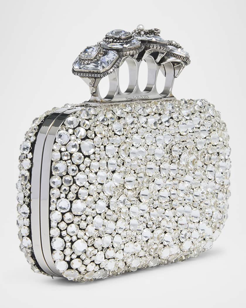 Skull Spider Four Ring Crystal Clutch Bag