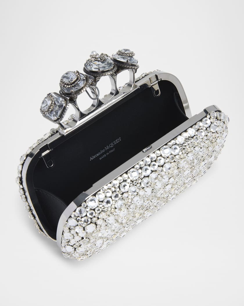 Skull Spider Four Ring Crystal Clutch Bag