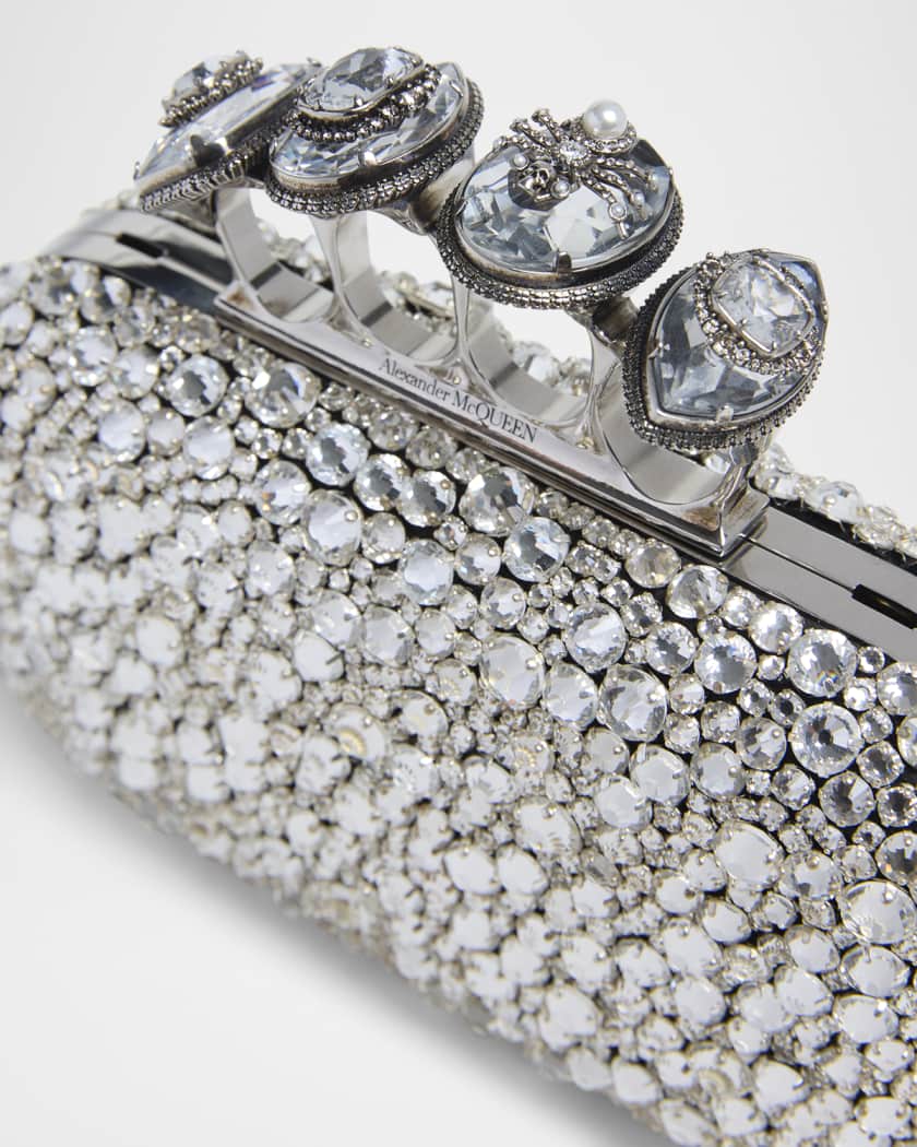 Skull Spider Four Ring Crystal Clutch Bag