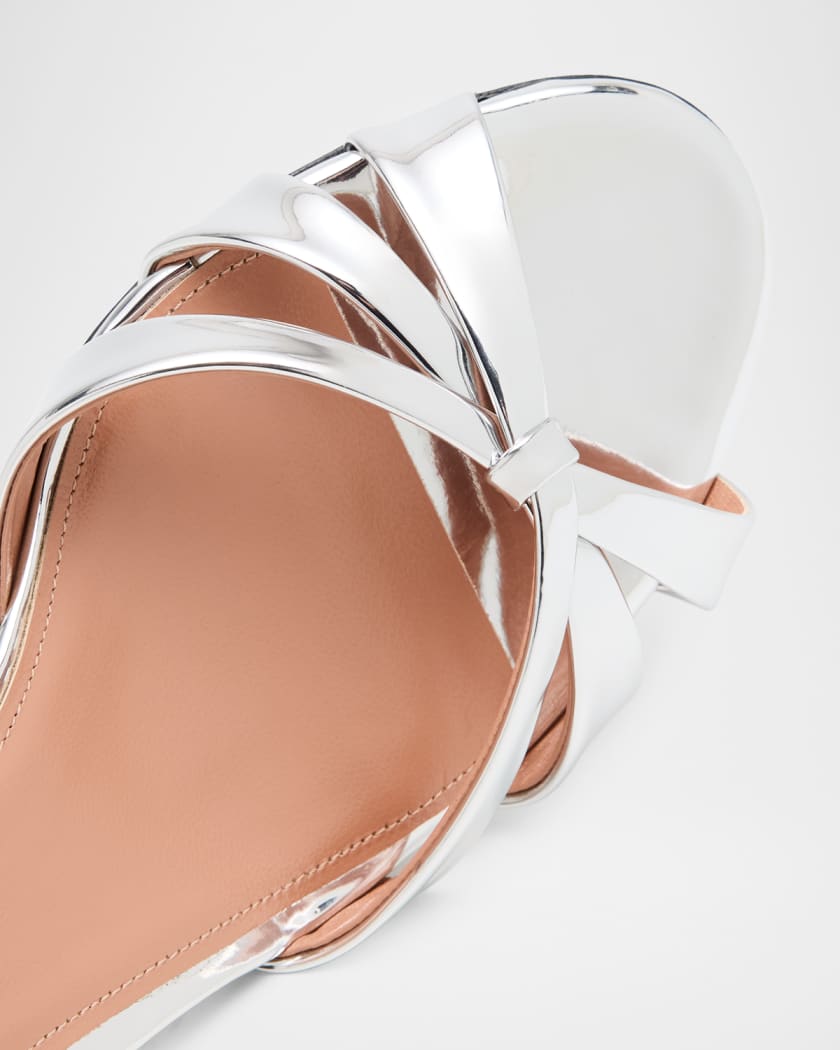 Aquazzura 50mm Tati Shiny Specchio Halter Sandals | Neiman