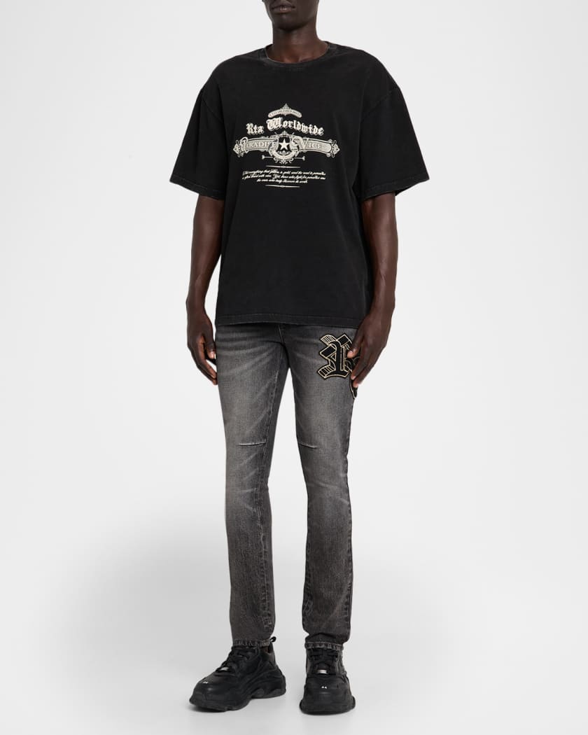 Men's Bryant Chenille-Logo Skinny Jeans