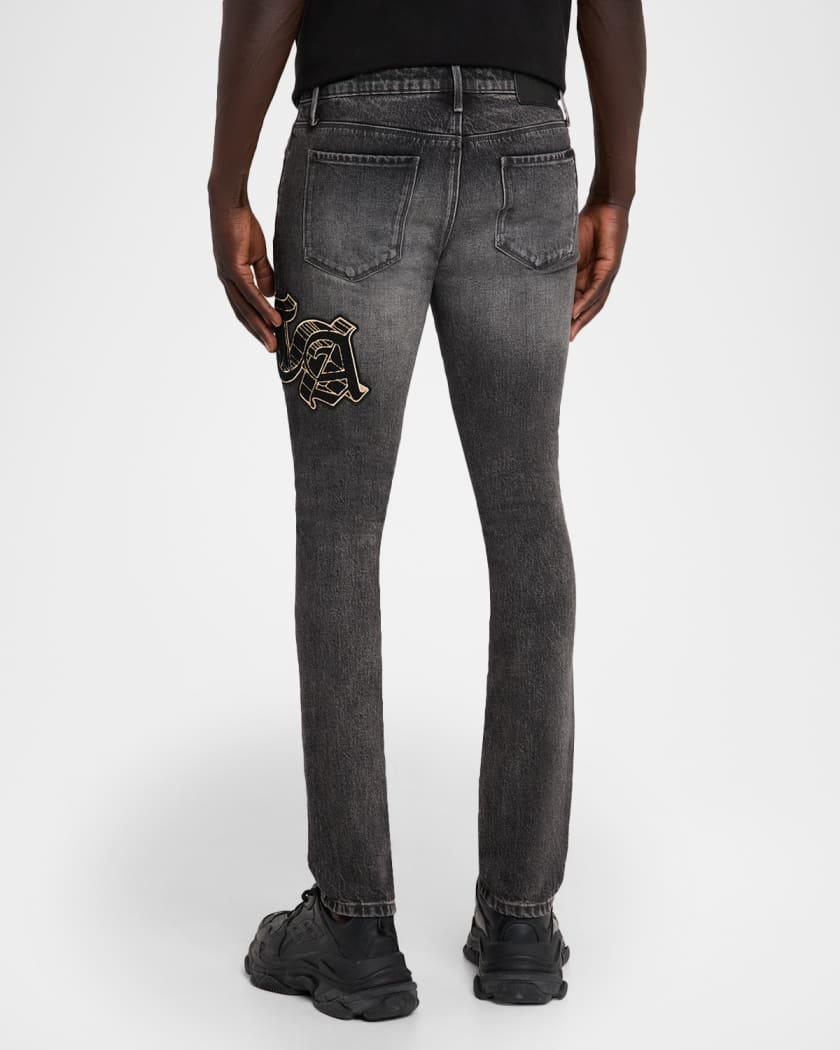 Men's Bryant Chenille-Logo Skinny Jeans
