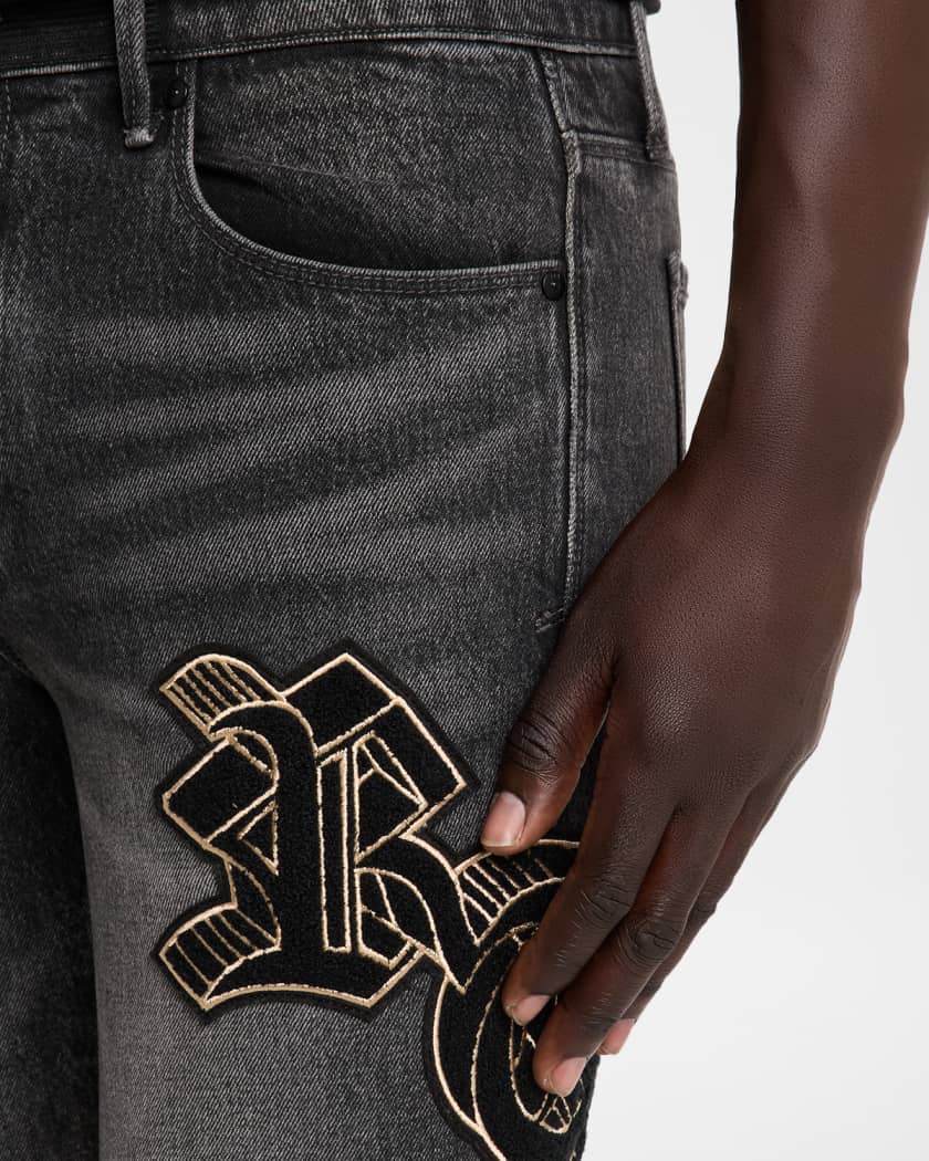 Men's Bryant Chenille-Logo Skinny Jeans