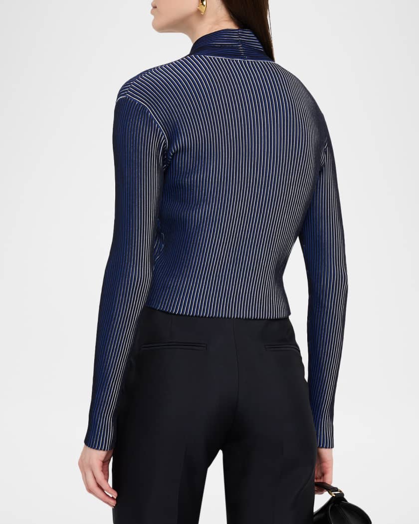 Emporio Armani Button-Down Striped Knit Cardigan | Neiman Marcus