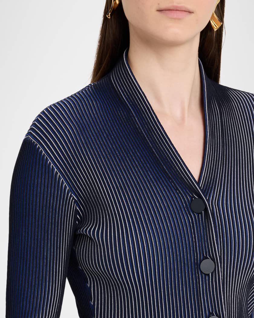 口豪奢 Cardigan Knit Striped Button-Down Armani Emporio | Marcus Neiman トップス
