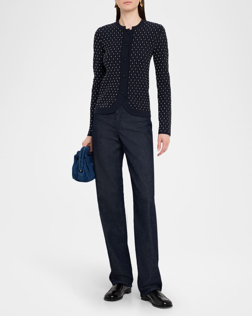 憧れの Knit Dotted Button-Down Armani Emporio Cardigan Marcus Neiman | トップス