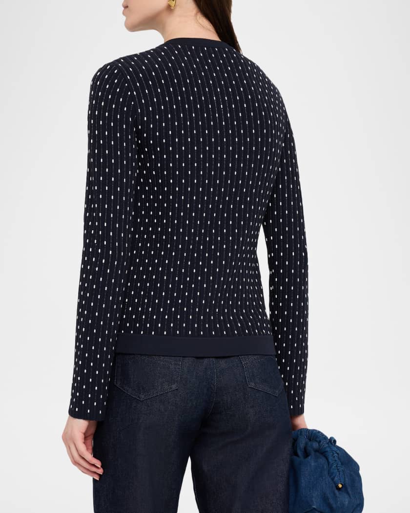 Emporio Armani Button-Down Dotted Knit Cardigan | Neiman Marcus