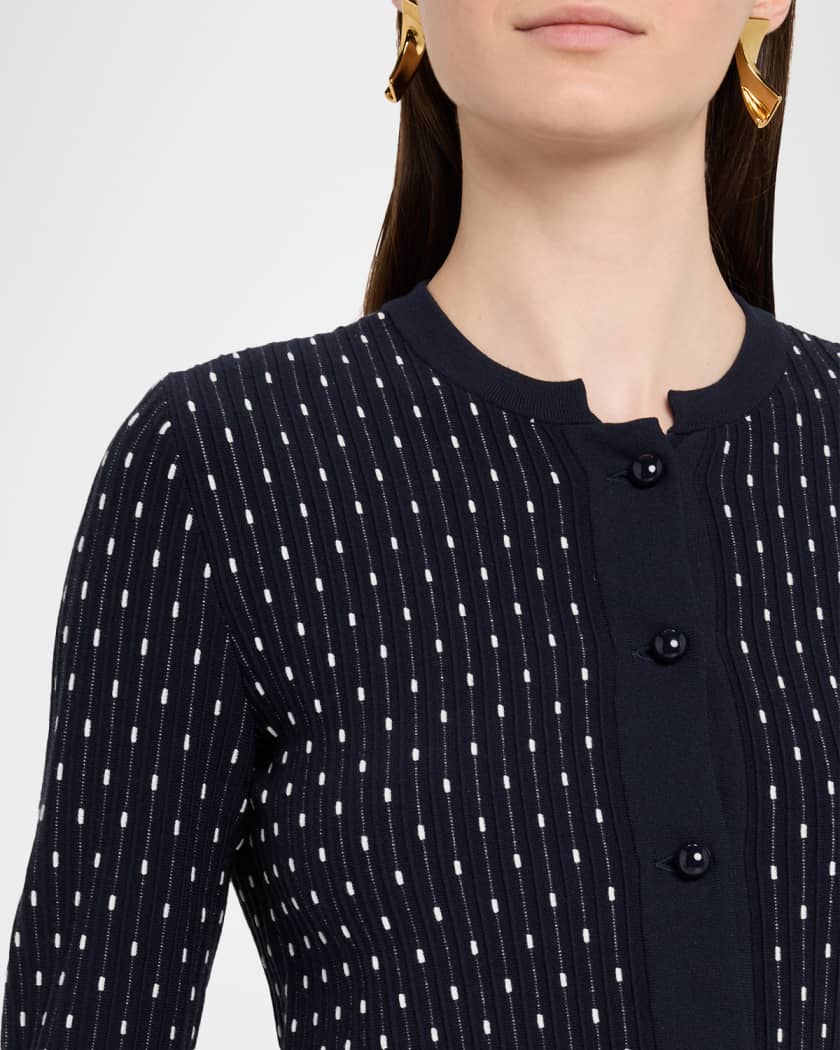 Emporio Armani Button-Down Dotted Knit Cardigan | Neiman Marcus