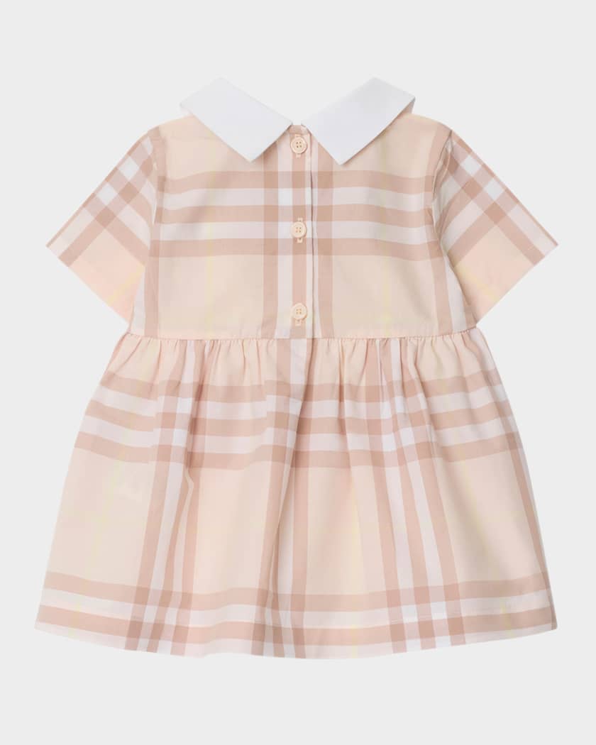 Girl's Geraldine Cotton Poplin Check Dress & Bloomers, Size Newborn-18M