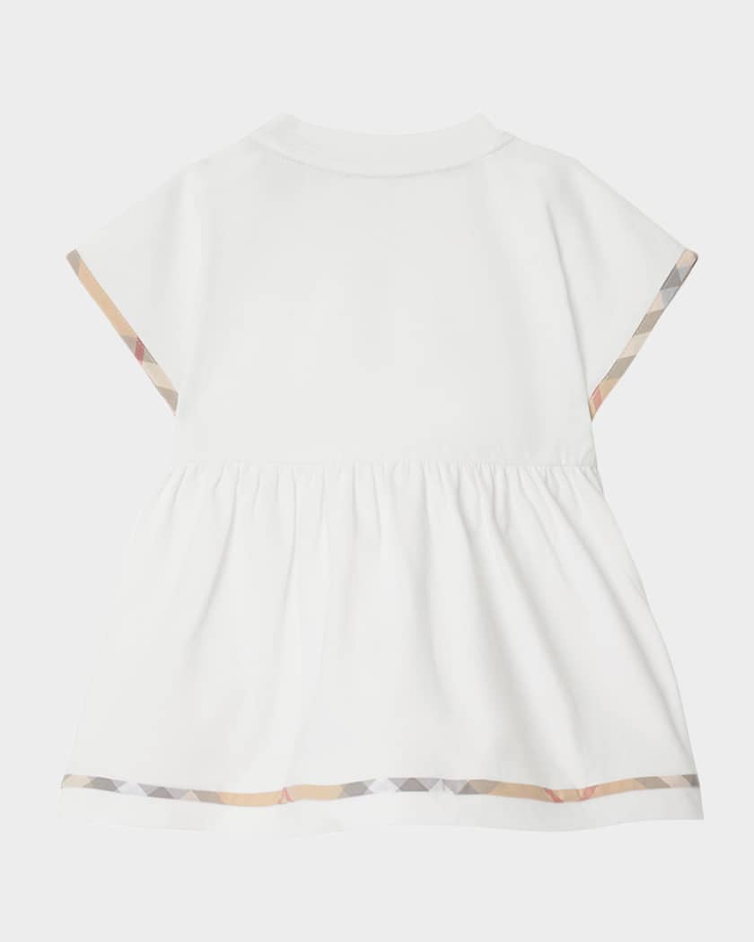 Girl's Lea Check Short-Sleeve Dress & Bloomers, Size Newborn-18M