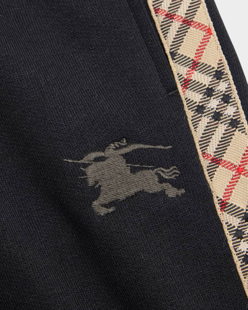 Boy's Benny Check Tape Jog Shorts, Size 3-14