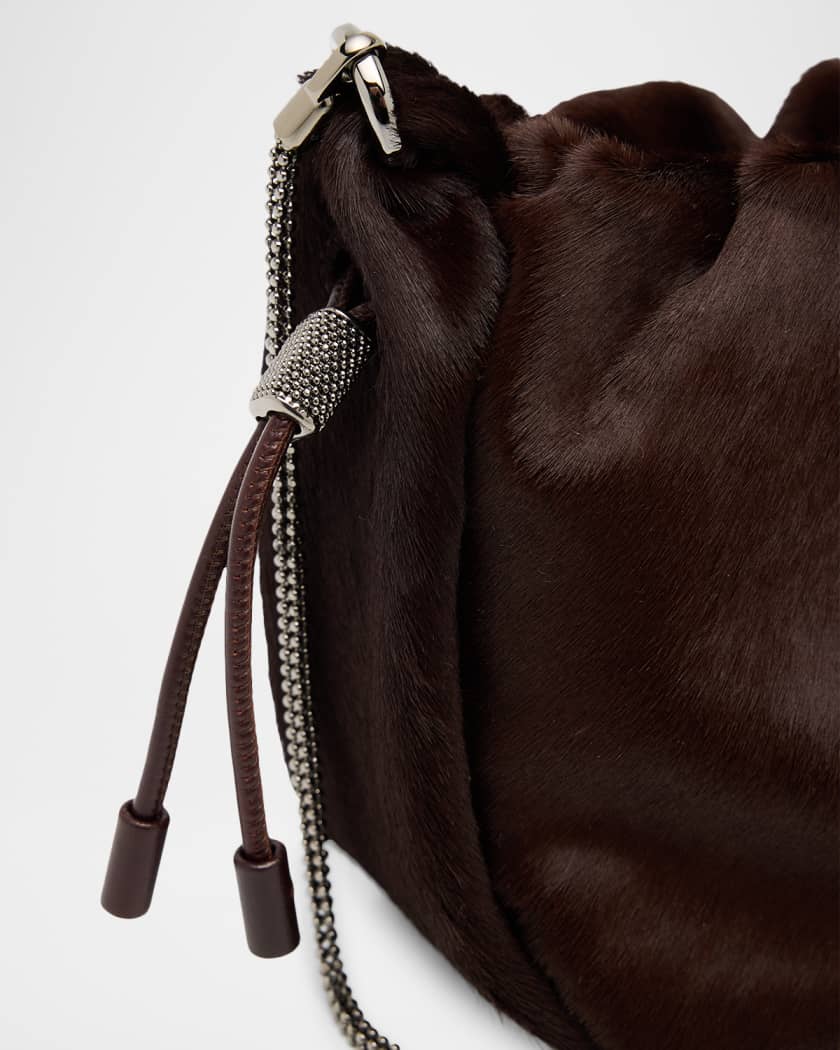 Brunello Cucinelli Mellow Mini Calf Hair Bucket Bag | Neiman