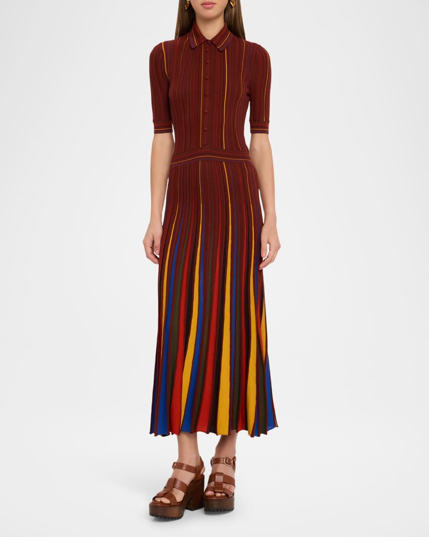 Calypso Pinstripe Merino Dress