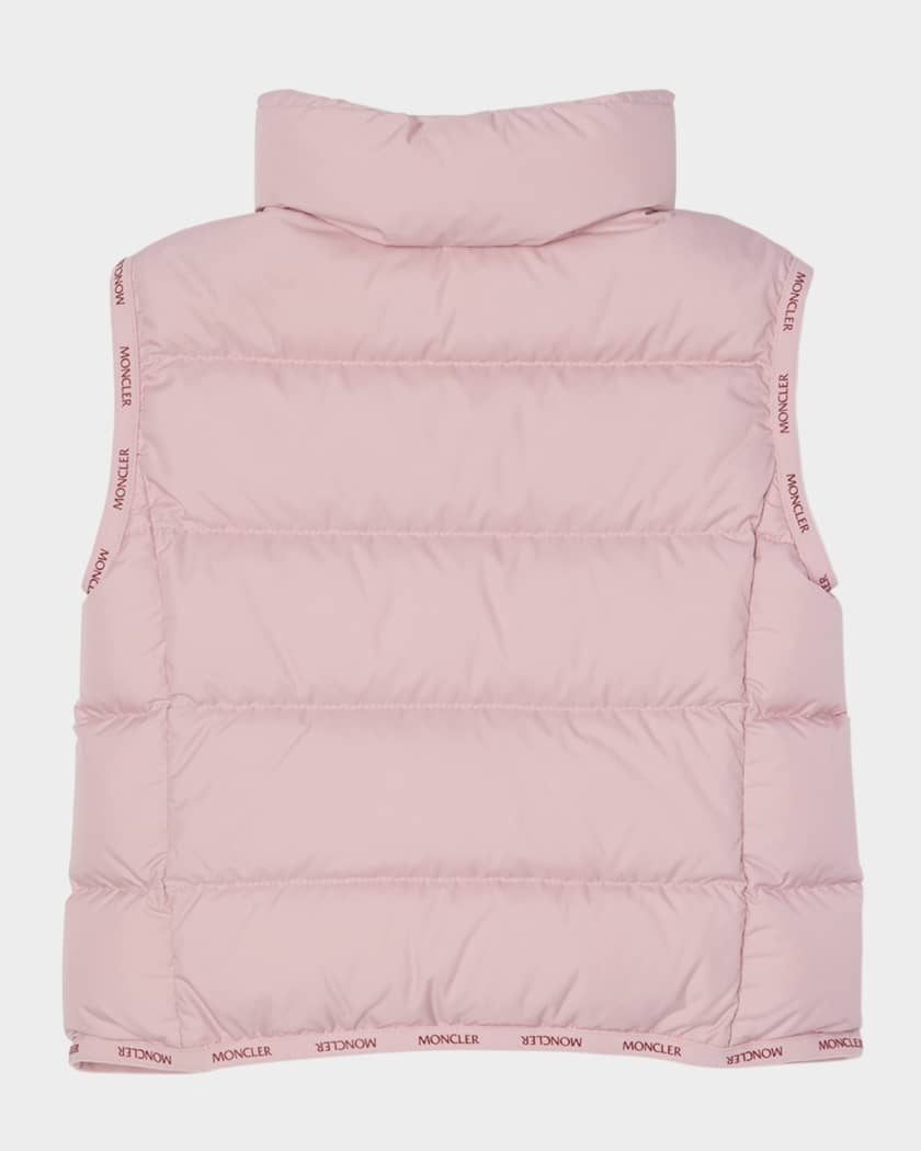 Girl's Badia Logo Tape Puffer Vest, Size 8-10