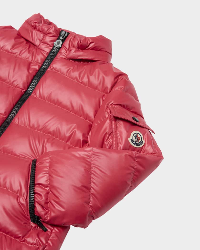Girl's Bady Short Hooded Down Puffer Jacket, Size 4-14