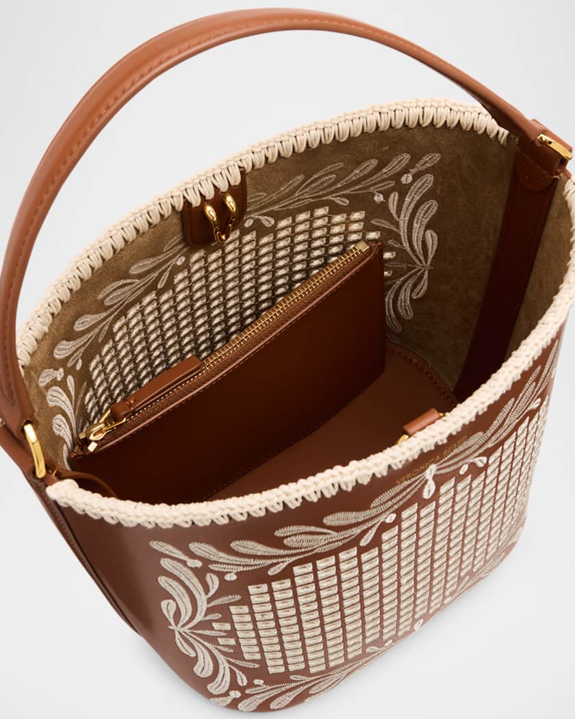 Small Eyelet Feed Shoulder Bag in Leather