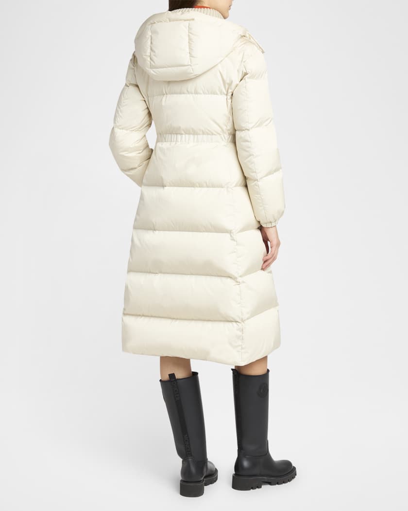 Chamer Long Hooded Down Coat with Detachable Dickey 