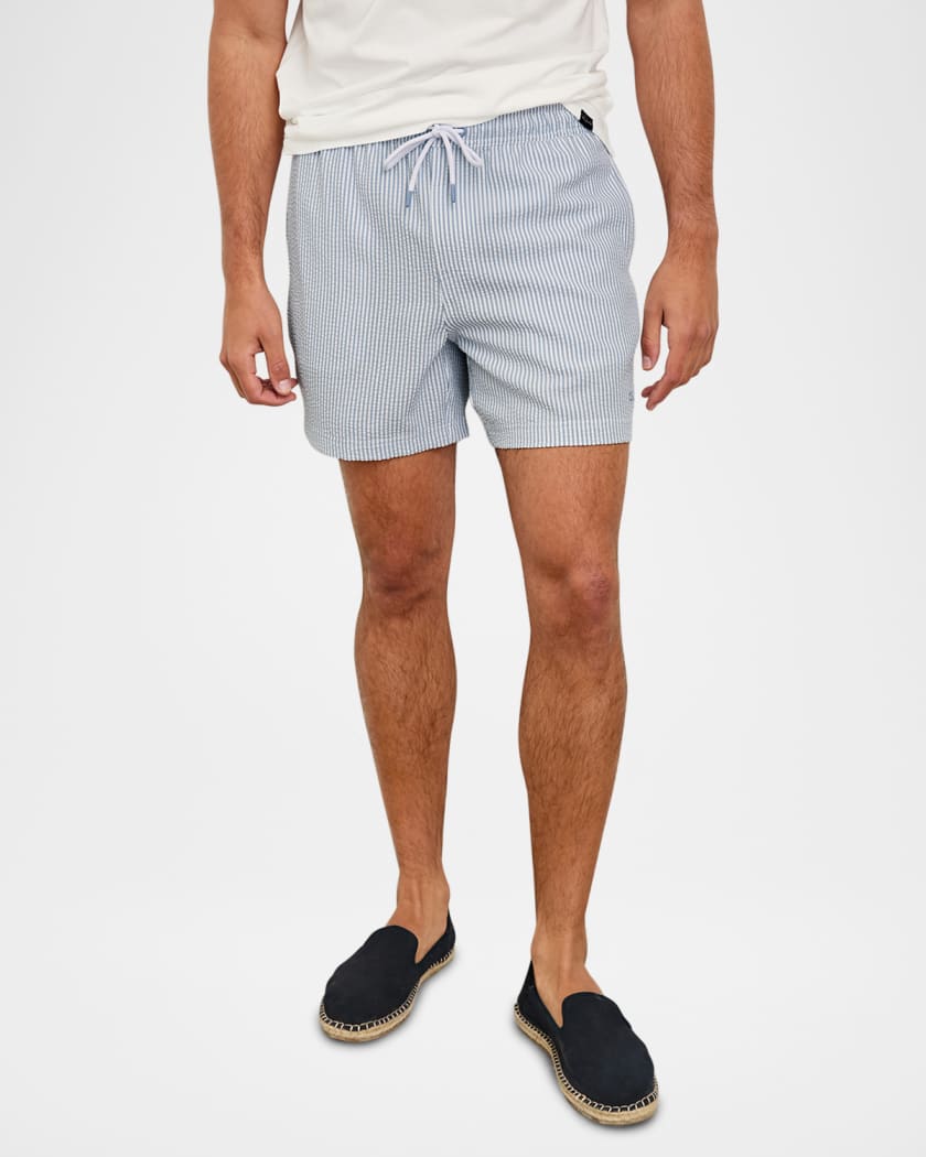 Men's La Brea Stripe Seersucker Swim Trunks