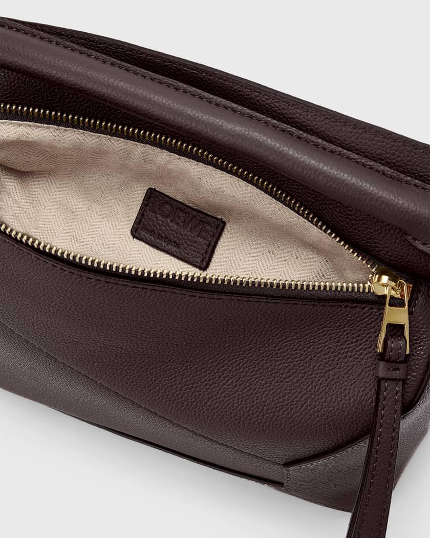 Puzzle Edge Small Top-Handle Bag in Grain Leather