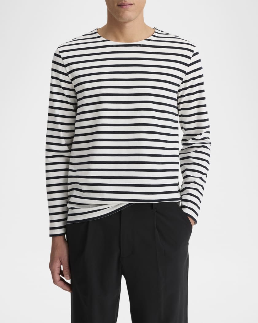 Men's Stripe Cotton Long-Sleeve T-Shirt
