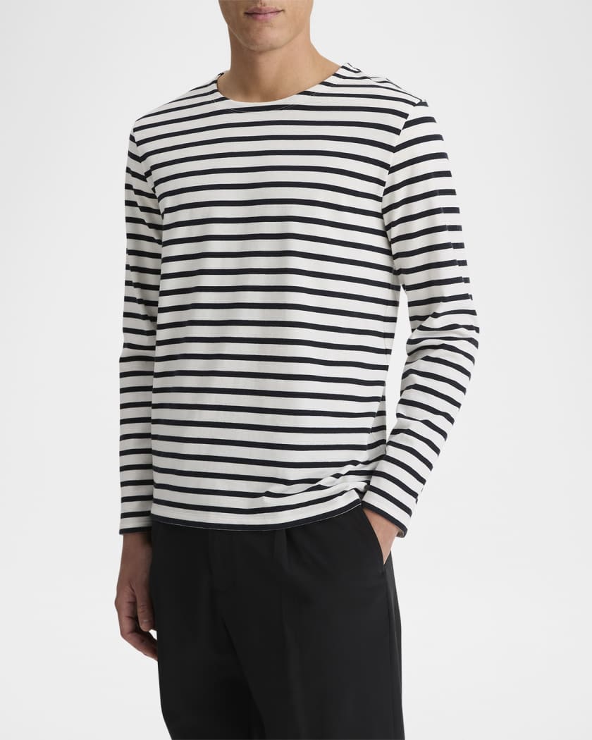 Men's Stripe Cotton Long-Sleeve T-Shirt