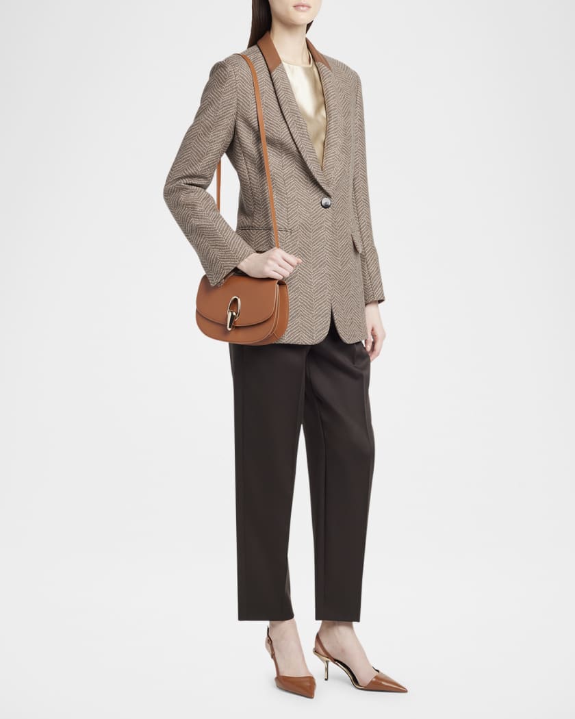 Giorgio Armani Rhinos Teardrop Turn-Lock Leather Crossbody Bag