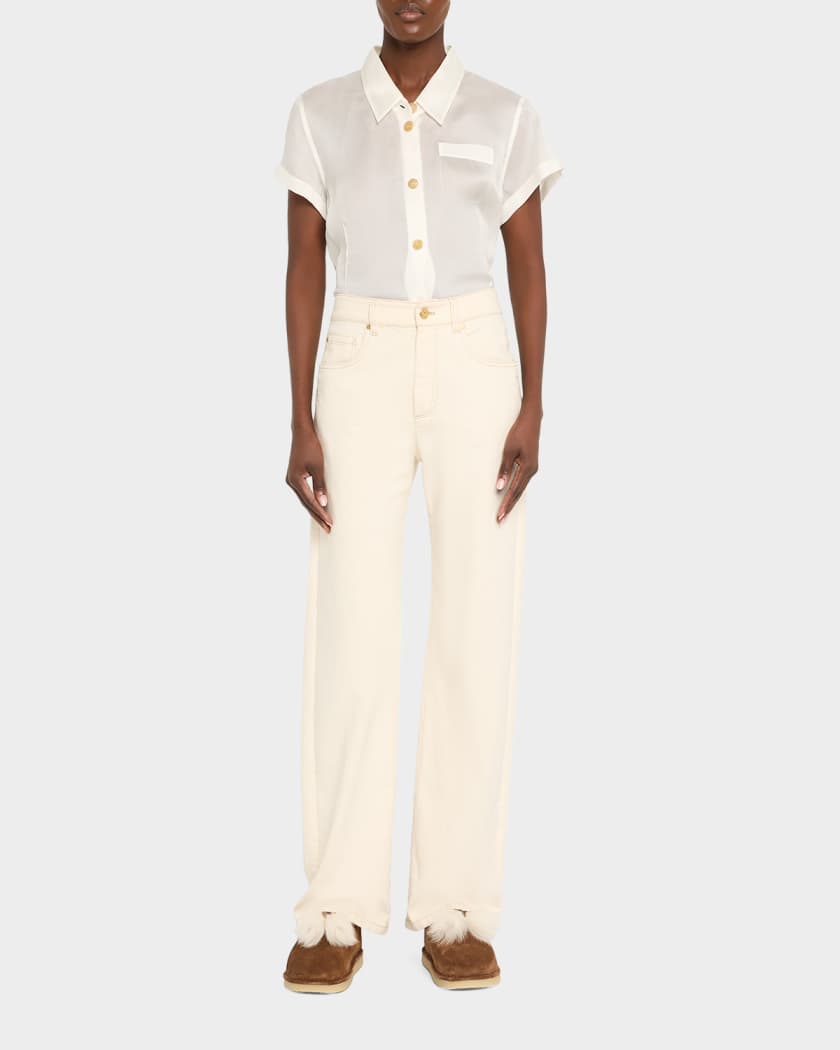 Suede Shearling-Lined Booties with Fur Tassels