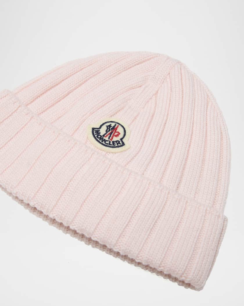 Girl's Rib-Knit Wool Beanie with Earflaps